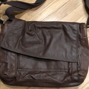 Fossil leather messenger bag